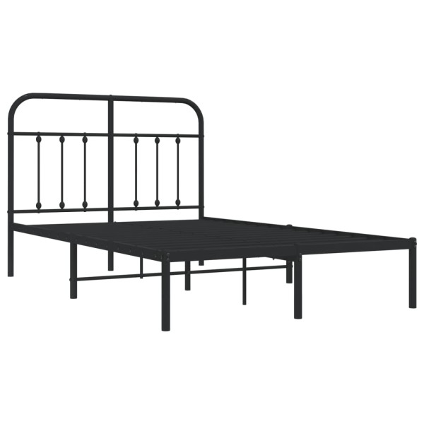 Estrutura de cama com cabeceira 120x200 cm metal preto M 5