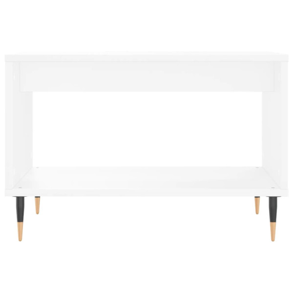 Mesa de centro madera de ingeniería blanca 60x50x40 cm M 4