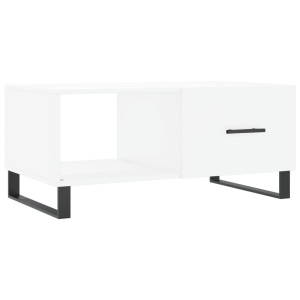 Mesa de centro madera contrachapada blanco 90x50x40 cm H