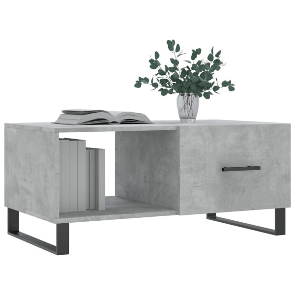 Mesa de centro madera contrachapada gris hormigón 90x50x40 cm M 3