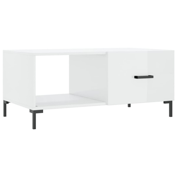 Mesa de centro madera contrachapada blanco brillo 90x50x40 cm M 2