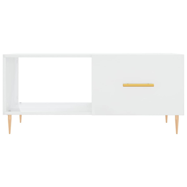 Mesa de centro madera contrachapada blanco brillo 90x50x40 cm M 5