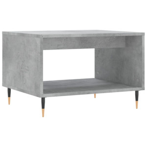 Mesa de centro madera de ingeniería gris hormigón 60x50x40 cm H