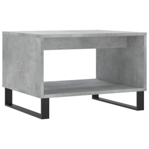 Mesa de centro madera de ingeniería gris hormigón 60x50x40 cm H