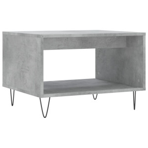 Mesa de centro madera de ingeniería gris hormigón 60x50x40 cm H