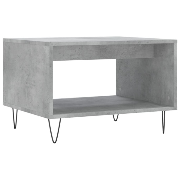 Mesa de centro madera de ingeniería gris hormigón 60x50x40 cm M 2