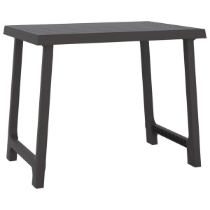 Mesa de camping aspecto de madera PP gris antracita 79x56x64 cm H