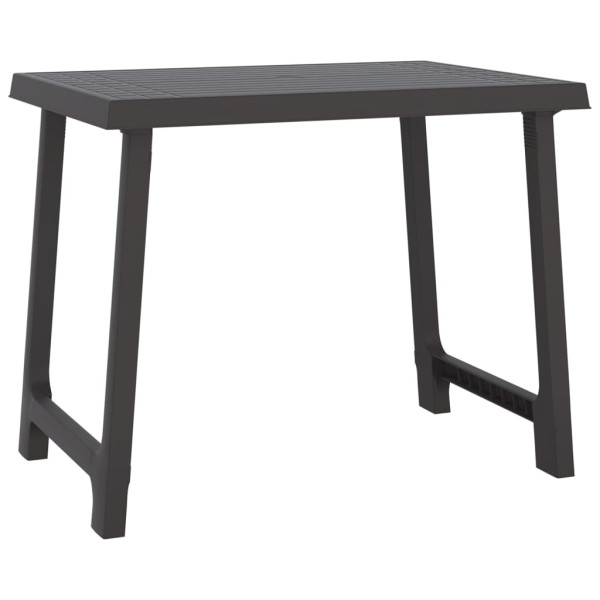 Mesa de camping aspecto de madera PP gris antracita 79x56x64 cm M 2