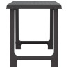 Mesa de camping aspecto de madera PP gris antracita 79x56x64 cm 4