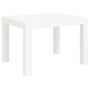 Mesa de jardín PP blanco 59x47x40 cm H