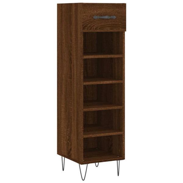 Zapatero madera de ingeniería roble marrón 30x35x105 cm M 2