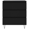 Aparador de madera contrachapada negro 60x35x70 cm 5