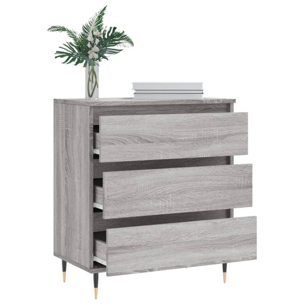 Aparador de madera contrachapada gris Sonoma 60x35x70 cm M 4