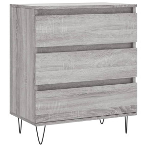 Aparador de madera contrachapada gris Sonoma 60x35x70 cm H