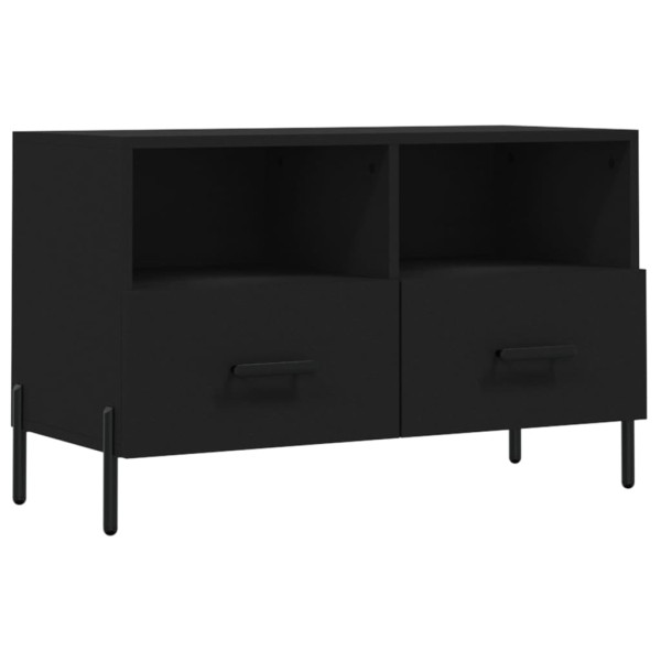 Mueble para TV madera contrachapada negro 80x36x50 cm M 2
