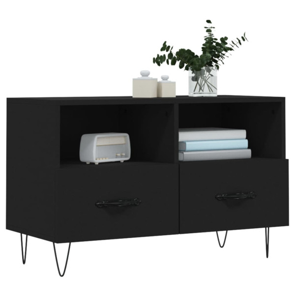 Mueble para TV madera contrachapada negro 80x36x50 cm M 3