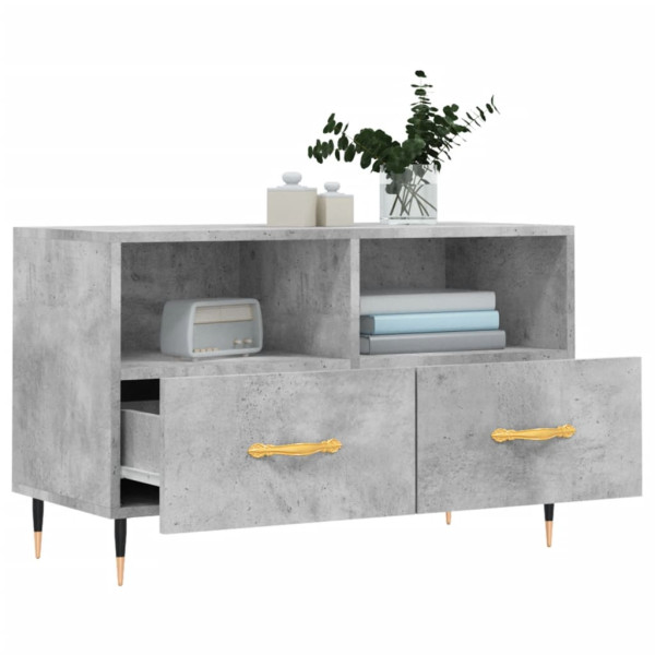 Mueble para TV madera contrachapada gris hormigón 80x36x50 cm M 4