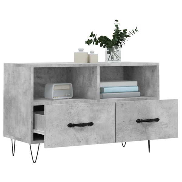 Mueble para TV madera contrachapada gris hormigón 80x36x50 cm M 4