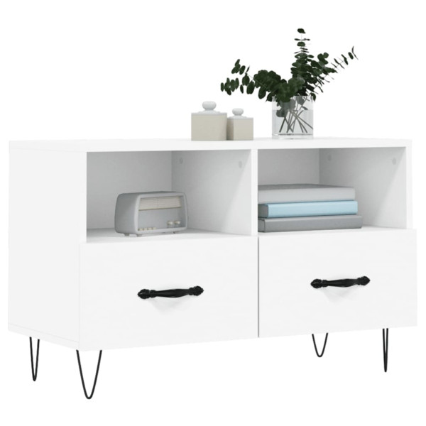 Mueble para TV madera contrachapada blanco 80x36x50 cm M 3