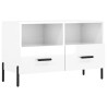 Mueble de TV madera contrachapada blanco brillo 80x36x50 cm 2