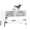 Mueble de TV madera contrachapada blanco brillo 80x36x50 cm 4