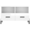 Mueble de TV madera contrachapada blanco brillo 80x36x50 cm 5