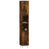 Armario de baño madera contrachapada roble ahumado 30x30x190 cm 3