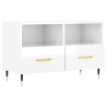 Mueble de TV madera contrachapada blanco brillo 80x36x50 cm 2