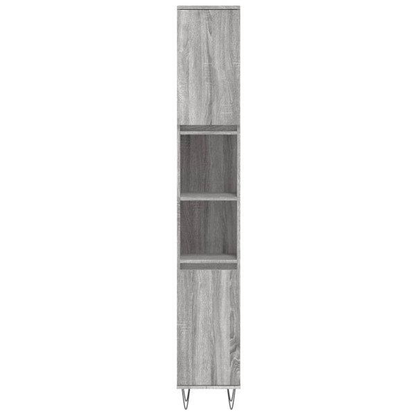 Armario de baño madera contrachapada gris Sonoma 30x30x190 cm M 5