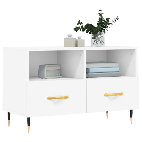 Mueble para TV madera contrachapada blanco 80x36x50 cm M 3
