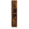 Armario de baño madera contrachapada roble ahumado 30x30x190 cm 3