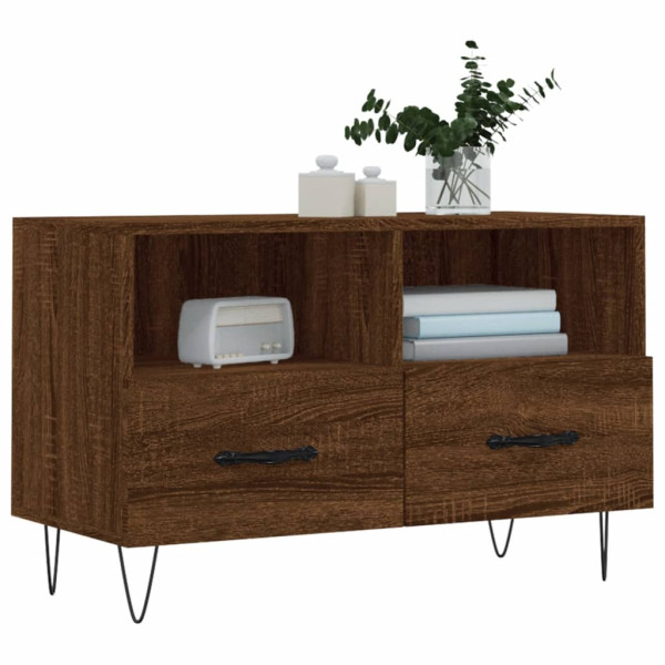 Mueble para TV madera contrachapada roble marrón 80x36x50 cm M 3