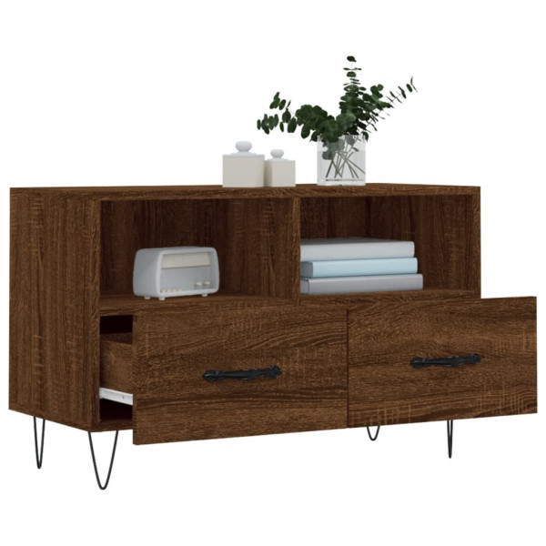 Mueble para TV madera contrachapada roble marrón 80x36x50 cm M 4