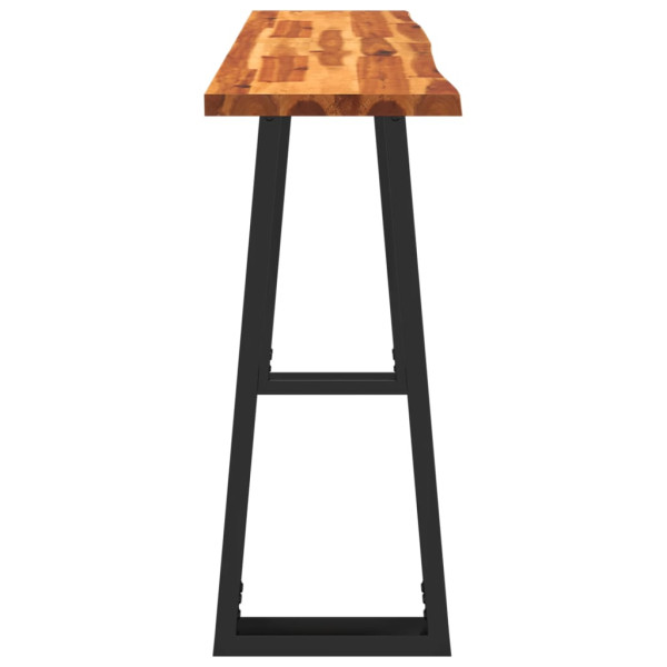 Mesa consola con borde vivo madera maciza acacia 140x40x80 cm M 5