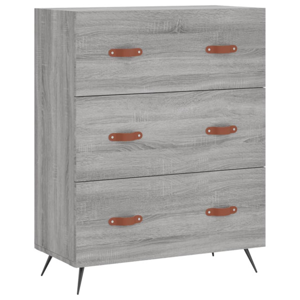 Cómoda madera de ingeniería gris Sonoma 69.5x34x90 cm M 2
