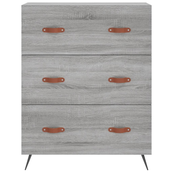 Cómoda madera de ingeniería gris Sonoma 69.5x34x90 cm M 5