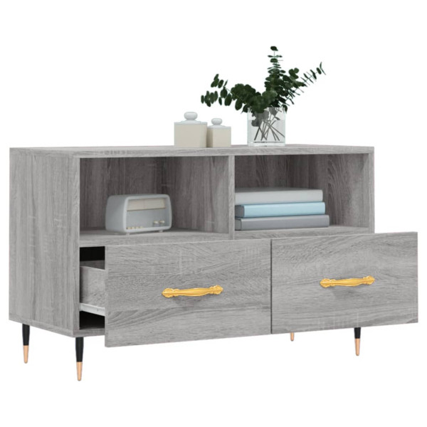 Mueble de TV madera de ingeniería gris Sonoma 80x36x50 cm M 4