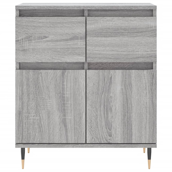 Aparador de madera contrachapada gris Sonoma 60x35x70 cm M 5