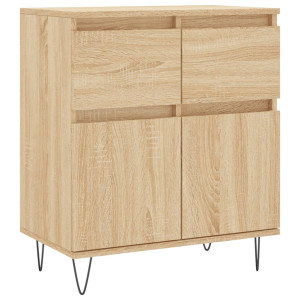 Aparador de madera contrachapada roble Sonoma 60x35x70 cm H