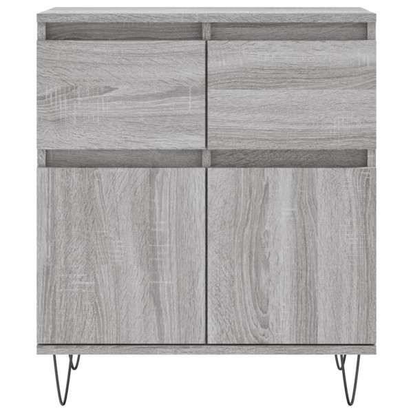 Aparador de madera contrachapada gris Sonoma 60x35x70 cm M 5