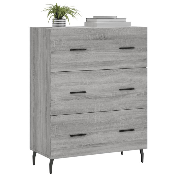 Aparador de madera de ingeniería gris Sonoma 69.5x34x90 cm M 3