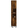 Armario de baño madera contrachapada roble ahumado 30x30x190 cm 3