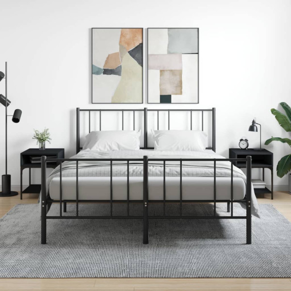 Mesitas de noche 2 uds madera de ingeniería negro 40x41x50 cm D