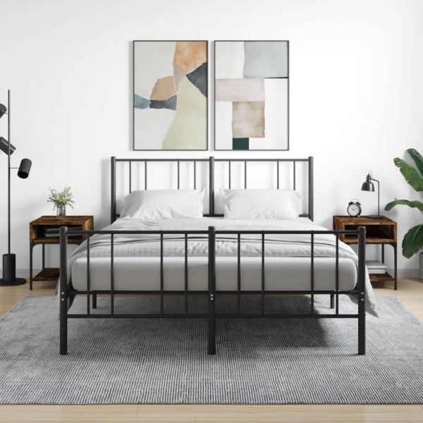 Mesitas noche 2 uds madera ingeniería roble ahumado 40x41x50 cm D