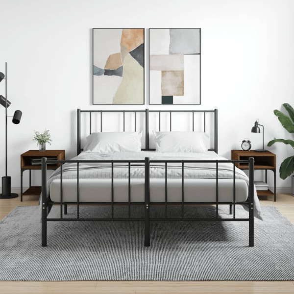 Mesitas noche 2 uds madera ingeniería marrón roble 40x41x50 cm D