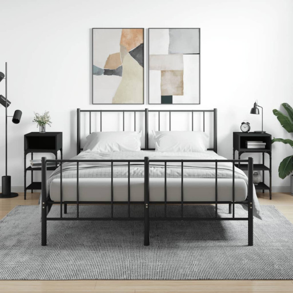 Mesitas de noche 2 uds madera de ingeniería negro 35x34.5x70 cm D