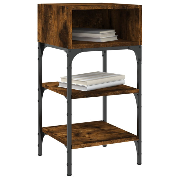 Mesita noche 2 uds madera ingeniería roble ahumado 35x34.5x70cm M 3