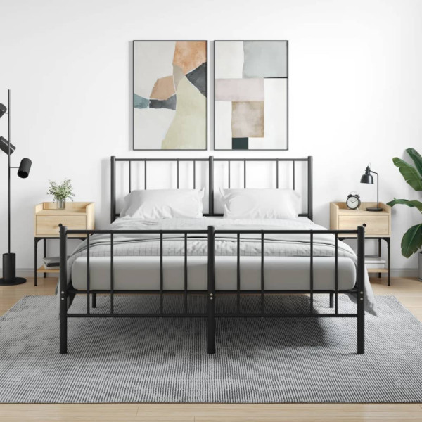 Mesita noche 2 uds madera ingeniería roble Sonoma 40.5x31x60 cm D