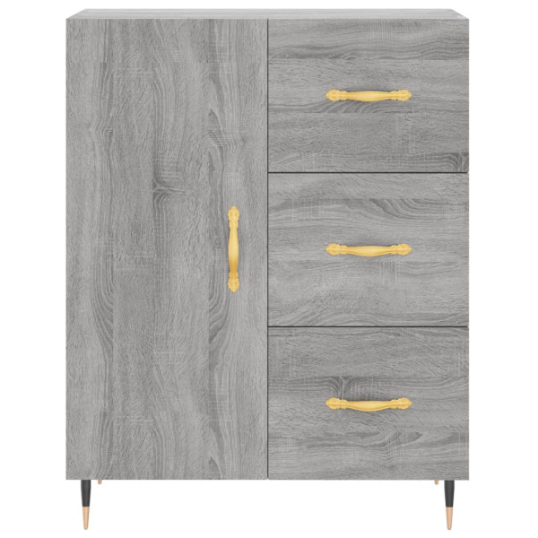 Aparador de madera de ingeniería gris Sonoma 69.5x34x90 cm M 5