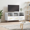 Mueble de TV madera contrachapada blanco brillo 102x36x50 cm 1